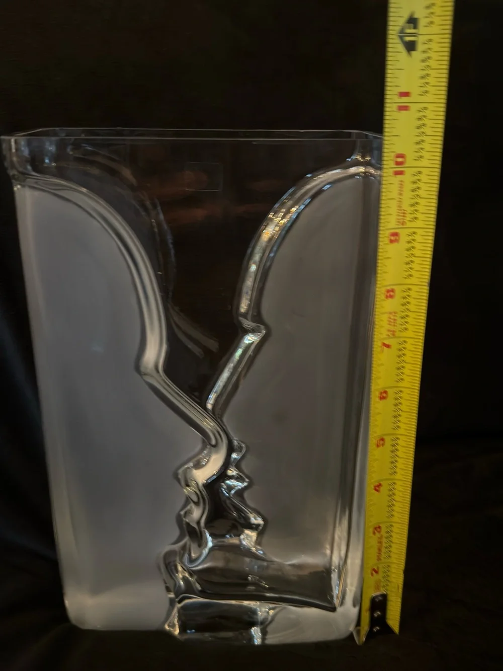 Vintage Krosno Poland “Face to Face” Art Glass Vase - Hand Blown